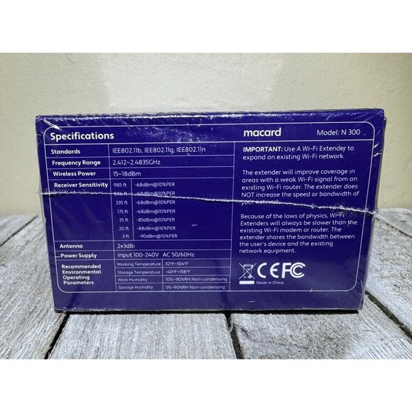 Macard WiFi Range Extender 300Mbps 2023 Model N300‎ New Sealed - Picture 2 of 2